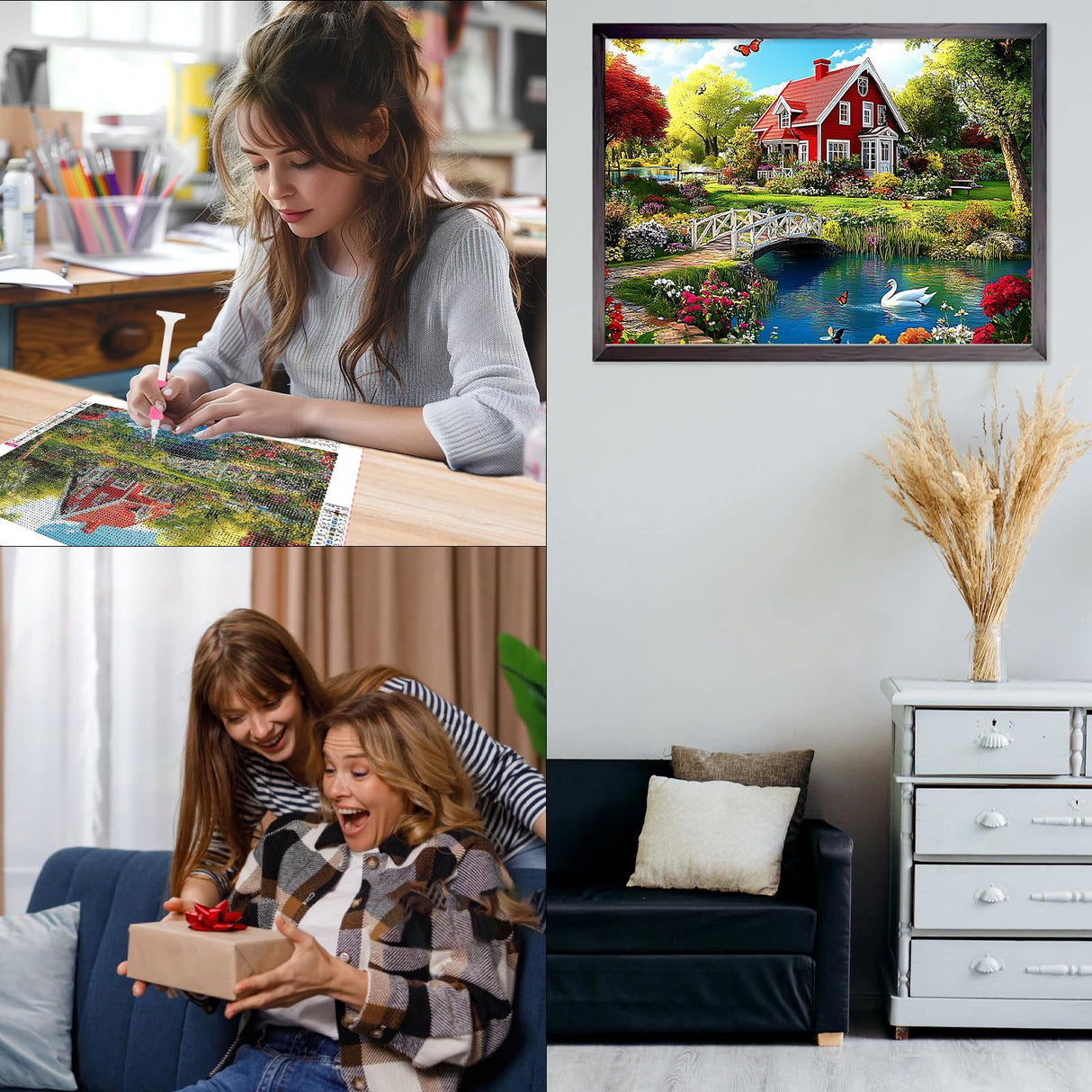 CEOVR Scenery Diamond Painting Kits for Adults, Garden Landscape Diamond Art Dots 5D Full Drill DIY Gem Art, Adult Crafts Kits Arts and Crafts, Wall Decor for Home Office 12x16in CEOVR