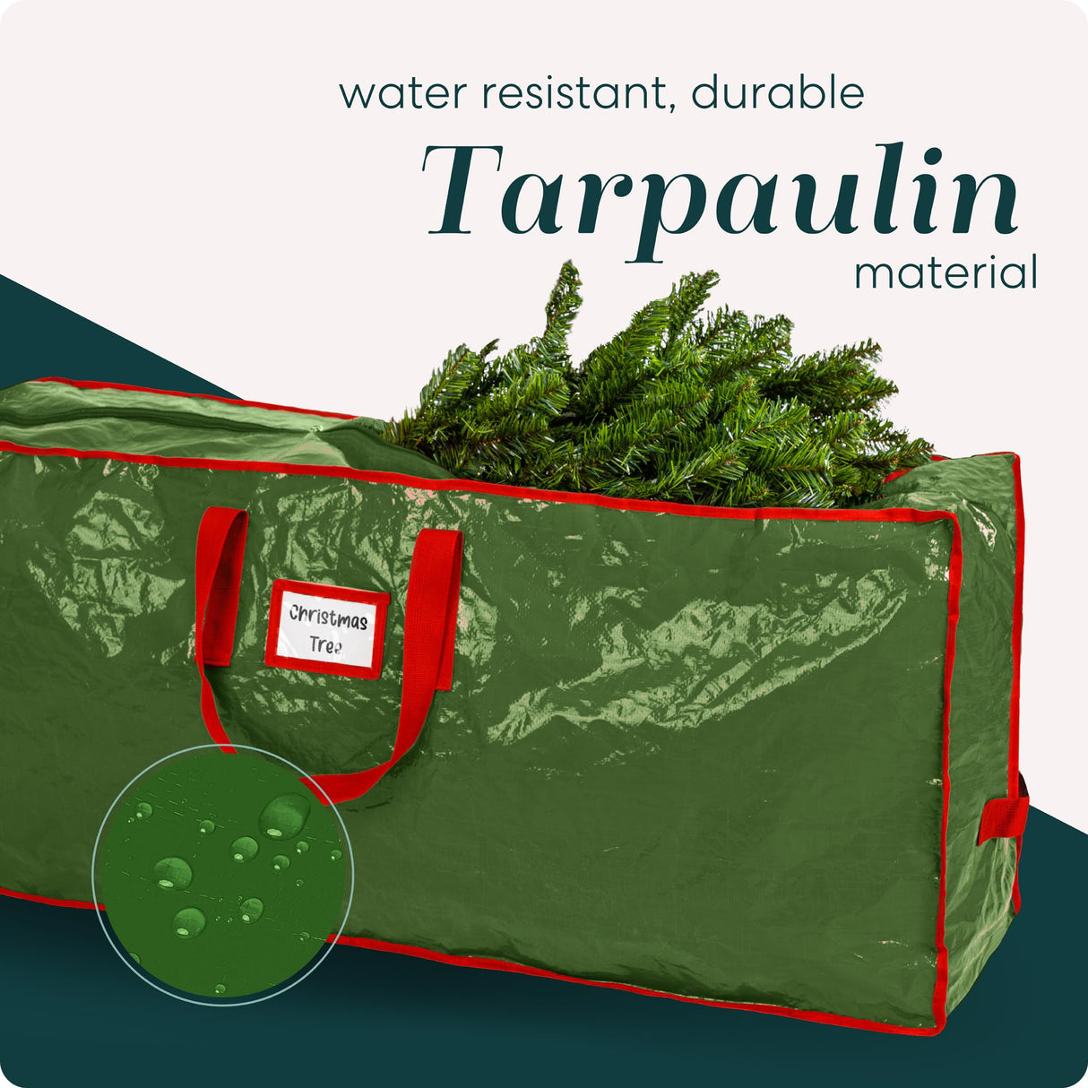 Handy Laundry, Christmas Tree Storage Bag - Stores 7.5 Foot Artificial Xmas Holiday Tree, Durable Waterproof Material, Zippered Bag, Carry Handles, Protects Against Dust, Insects and Moisture. Handy Laundry