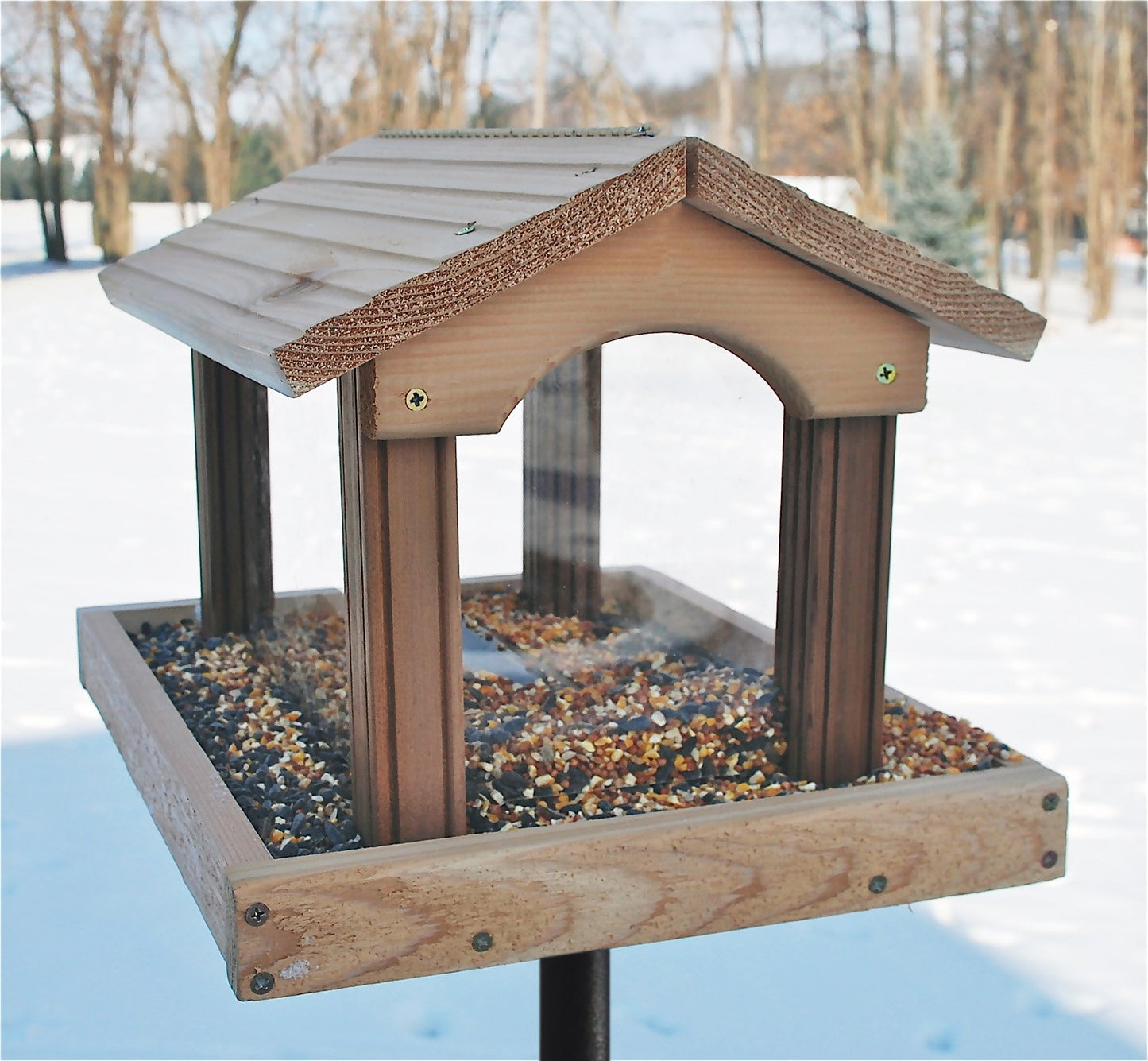 Woodlink PRO4 Premier Cedar Bird Feeder, Brown - WoodArtSupply