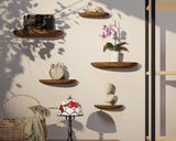 QsQueen Solid Wood Half Round Floating Wall Shelves | Elegant Floating Shelves, Elevate Your Space. Perfect for Living Rooms, Bathrooms, Bedrooms, Offices, Children's Rooms QsQueen