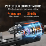 VEVOR Mini Lathe Machine, 2.76 in x 6.3 in, 24VDC 96W Mini Wood Lathe Tools Milling Machine Accessories, 7 Speeds 4220/5300/5650/6350/6660/7050/8450 RPM, for DIY Woodworking Wood Drill Rotary Tool VEVOR
