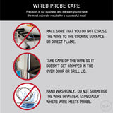 Taylor Programmable with Timer Instant Read Wired Probe Digital, Meat, Food, Grill BBQ Cooking Kitchen Thermometer with Timer, Gray Taylor