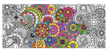 HAPMARS Giant Coloring Poster, Large Wall Coloring Tablecloth for Kids, Drawing Flower Paper Table Cover for Boys Girls, DIY Art Crafts Classroom Group Activities(55.1''*23.6'') HAPMARS