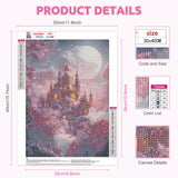 EOBROMD Diamond Art Painting Kits, Full Drill Dream Castle Diamond Paintings for Adults Beginners DIY Paint Picture with Diamonds Pictures Gem Art for Home Wall Art Decor 12x16inch EOBROMD