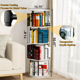 YYTDDUUU Rotating Bookshelf,4 Tier Revolving Bookshelf Tower Spinning Bookcase,Round Rotating Book Shelf,Corner Bookcase Corner Organizer for Home&Office YYTDDUUU