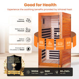 ToTibuy Far Infrared Sauna for Home 1 Person Indoor Wood Sauna Personal Spa Room 1065W 120V with Red Light Bluetooth Speakers 31.5"x31.5"x63" ToTibuy