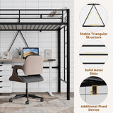 WLIVE Loft Bed Twin Size, Heavy Duty Metal Loft Bed with Safety Guard & Ladder, Noise Free, No Box Spring Needed, Black WLIVE