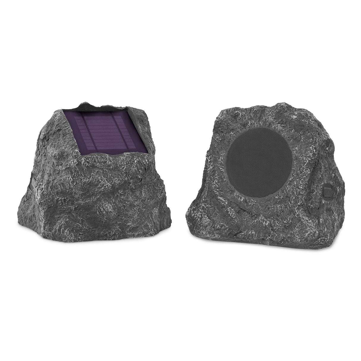 it.innovative technology Outdoor Rock Speaker Pair - Wireless Bluetooth , for Garden, Patio, Waterproof, Built for all Seasons & Solar Powered with Rechargeable Battery, Music Streaming - Charcoal Victrola