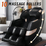Full Body Massage Chair Recliner with Zero Gravity, Air Pressure Massage, Heat Therapy, Foot Rollers, Bluetooth, for Home/Office Use, Ideal Wellness Gift, Black B GDFStudio
