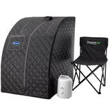Durasage Lightweight Portable Personal Steam Sauna Spa for Relaxation at Home, 60 Minute Timer, 800 Watt Steam Generator, Chair Included (Black) Durasage
