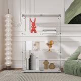 Maxtude 49.17" Tall Tempered Glass Display Cabinet with LED Lights, Curio Cabinet with 3 Shelves with 2 Door, Quick-Install Style Floor Standing Bookshelf File Cabinet for Living Room Office Maxtude