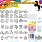 Window Paint Art, 36 Suncatchers Double Craft Kit for Kids – Children’s Make Your Own Fun Suncatcher Set Suction Cups DIY Car & Mirror Arts Crafts Children CAPKIT