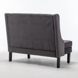 46" Small Modern Loveseat Settee Sofa Linen Fabric 2-Seat Sofa Couch Tufted Love Seat Dining Bench with Back Upholstered Banquette Sofas for Living Room Bedroom Small Space Entryway Steel Grey Tongli