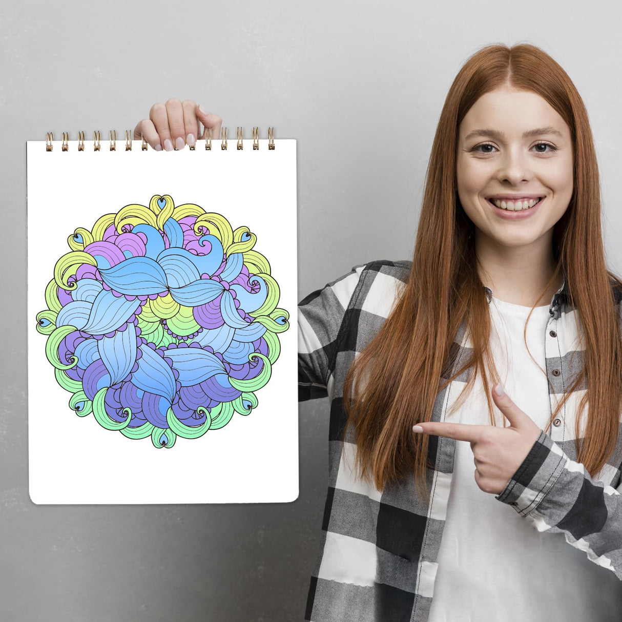 Mandala Coloring Book for Adults - 9" x 12" Coloring Book Spiral Bound, 50 Hand Drawn Mandalas Patterns for Relaxation & Stress Relief, Mindfulness Gifts Appointime