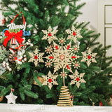 Christmas Tree Topper Indoor Festive Christmas Snowflake Treetop Metal Decoration for Holiday Home Ornament Topadorn