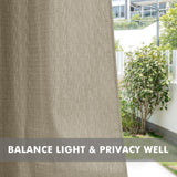 HolidayIdeas Outdoor Curtains for Patio Waterproof-4 Panels Linen Gazebo Curtains 54"x84"-Indoor/Outside Privacy Taupe Curtains Weatherproof Weighted for Pergola, Porch,Backyard,Living Room,Sunroom HolidayIdeas