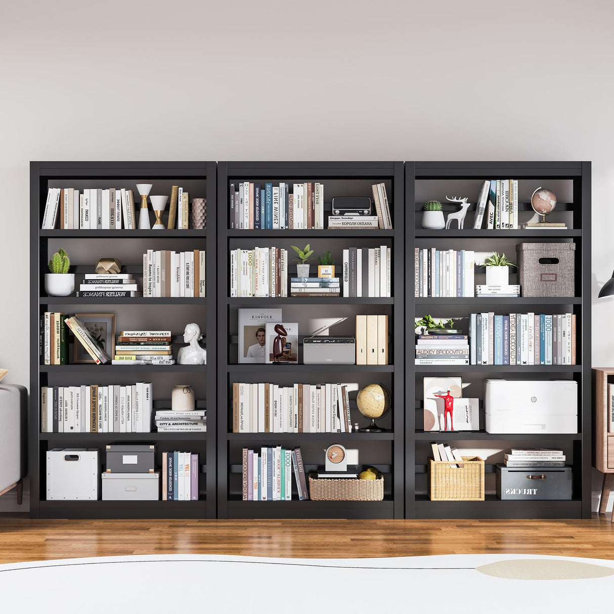 METALREAD Bookshelf, 5 Tier Metal Bookshelf, 69" H Tall Bookcase with Adjustable Shelves, Large Industrial Bookshelves for Living Rooms, Home Offices, Library, 10 Minutes Assemble METALREAD