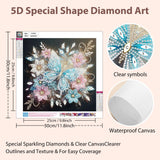 Aestalrcus Butterfly Diamond Painting Kits for Adults, Butterfly Flowers Special Shape Diamond Art Kits for Adults, DIY Gem Art Crystal Rhinestones for Gift Home Wall Decor 12x12 Inch Aestalrcus