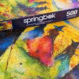 Springbok's Witches Gathering 500 Piece Puzzle for Adults is a Watercolor Image of Witches Gathering in a Blossoming Field Springbok