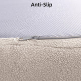 KEIKI Curved Lamb's Wool Boneless Modular Sectional Couch with Pillows, 4 Seater Comfy Cloud Sofa for Living Room Bedroom, Modern Minimalist Style, Compressed (No Assembly Required), Brown KEIKI