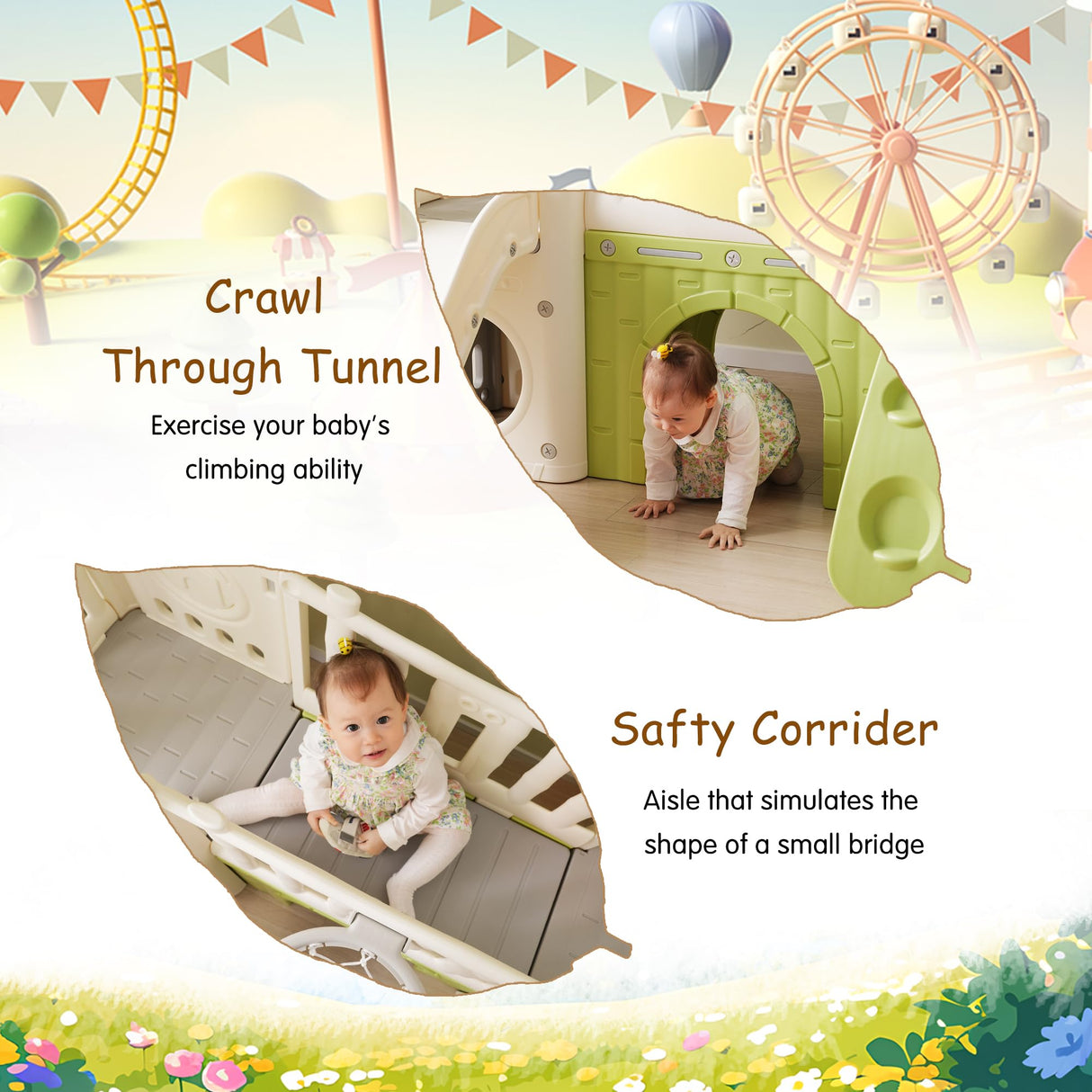 Virubi 8-in-1 Jungle Slide, Indoor Outdoor Toddler Playset with Basketball Hoop, Telescope and Climbing Wall, Tree House Design Baby Slide Playset for Toddlers 1+ Virubi