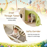 Virubi 8-in-1 Jungle Slide, Indoor Outdoor Toddler Playset with Basketball Hoop, Telescope and Climbing Wall, Tree House Design Baby Slide Playset for Toddlers 1+ Virubi