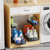 Delamu 2 Pack Under Sink Organizers and Storage, 2 Tier Pull Out Bathroom Cabinet Organizer, L-Shape Black Under Bathroom Kitchen Sink Organizer with Drawer for Under Sink Storage Organizer Delamu