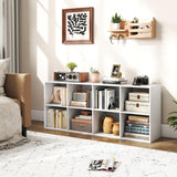 Tangkula 8-Cube Bookcase, Large Floor Standing Horizontal Bookshelf with 8 Open Shelves & 2 Anti-Tipping Kits, Home Office Wooden Storage Book Shelf for Living Room, Study (White, 8-Cube) Tangkula