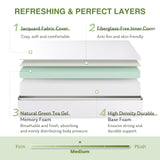 EGOHOME King Size Memory Foam Mattress, 12 Inch Bed Mattress in a Box with Cooling Green Tea Gel, Relieve Pressure with Medium Support, CertiPUR-US Certified, 80''L x 76''W, White EGOHOME