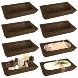 Royxen 8 Pack Wooden Dough Bowls - Paulownia, Rustic Vintage Rectangular Brown Bowls for Candle Royxen