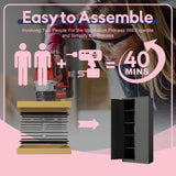 UNICOLY 71" Storage Cabinet, Metal Pantry Cabinet, Kitchen Pantry Storage Cabinets with Doors and 4 Shelves for Laundry Room, Living Room, Dinning Room, Assembly Required, Black UNICOLY