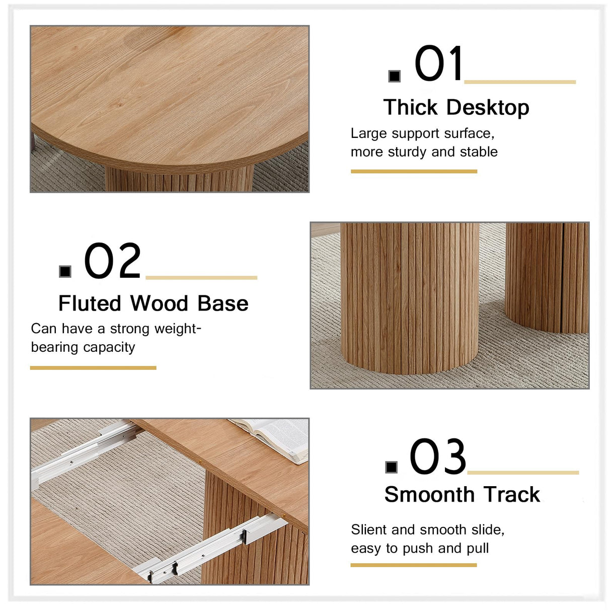 63"-94" Large Extendable Dining Room Table Set for 10, 11-Piece Oval Dining Table Set with 10 Beige Upholstered Chairs, Space Saving Farmhouse Expandable Kitchen Table Set with Fluted Wood Base Pvillez