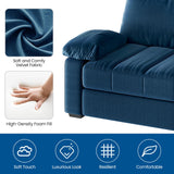 Yaheetech 79" Sofa Couch Modern Velvet Couch with Removable Covers & USB Ports Oversized Loveseat Sofas with Storage Pockets for Living Room Bedroom Apartment Blue Yaheetech