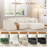 Vesgantti 106" Cloud Sectional Couch with Chaise, Deep Seat Modular Sectional Sofa Chenille Memory Foam Sofa Boneless Couches for Living Room Bedroom, No Assembly Required (Beige, Right-Facing Chaise) Vesgantti