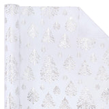 WRAPAHOLIC 3D Kraft Christmas Wrapping Paper Roll - Mini Roll - 17 Inch x 16.5 Feet - Silver and White Christmas Tree Wrapping Paper with Embossed Perfect for Holiday, Party Celebration WRAPAHOLIC