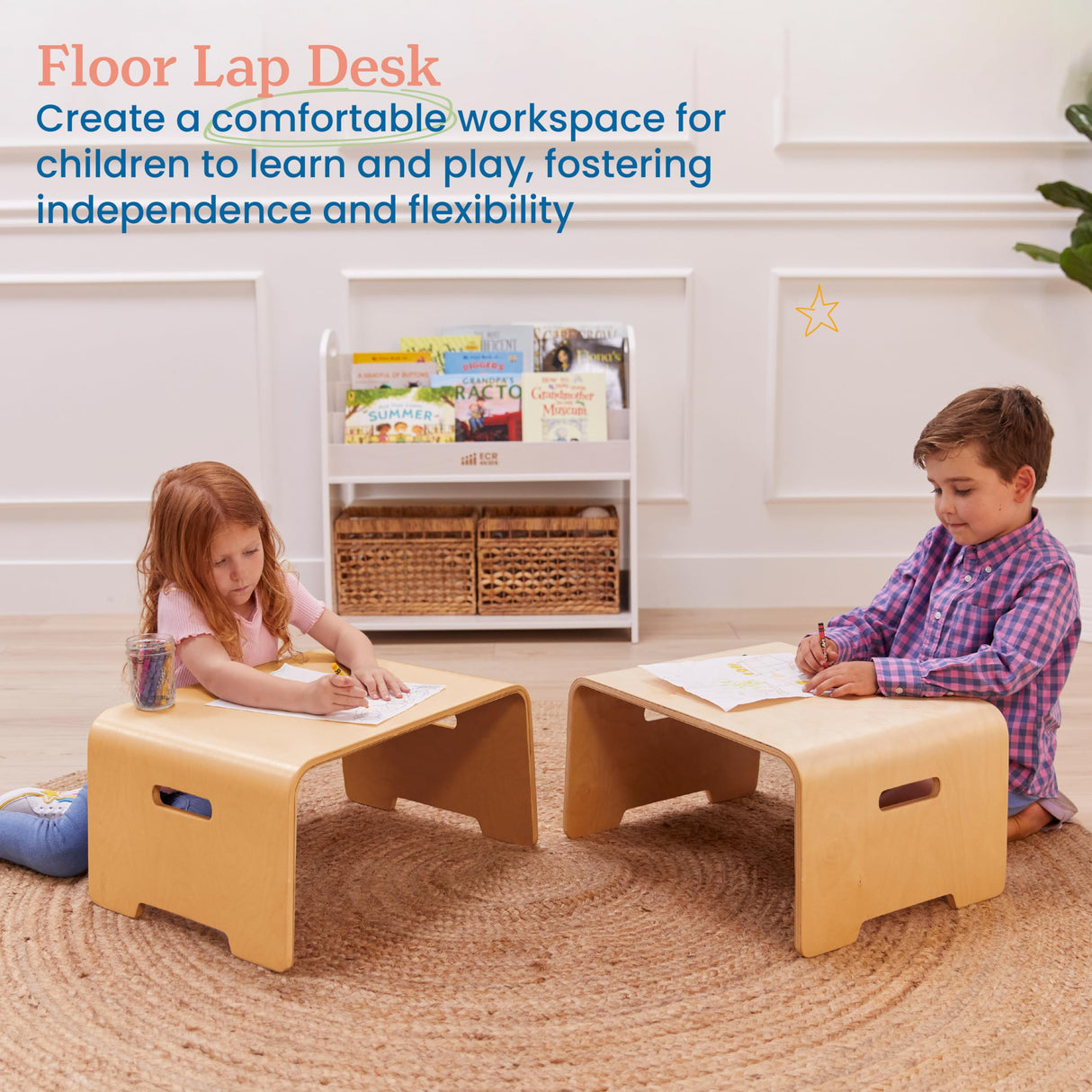 ECR4Kids Bentwood Lap Desk with Handles, Activity Table, Natural ECR4Kids