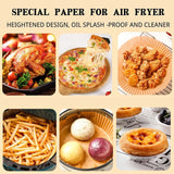 Air Fryer Paper Liners, 100PCS Non-stick Disposable Liners, Baking Paper for Air Fryer Oil-proof, Water-proof, Food Grade Parchment for Baking Roasting Microwave (100Pcs-6.3 inch) TOGOO