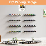 upsimples 16 Pack Acrylic Shelves for Wall Storage, 15" Floating Bookshelves for Kids, Display Shelf Organizer for Bathroom, Bedroom, Living Room, Kitchen, Room Decor, Clear upsimples