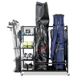 Mythinglogic Golf Storage Garage Organizer,Golf Bag Storage Stand and Other Golfing Equipment Rack,Extra Large Design for Golf Clubs Accessories,2 golf bag rack Mythinglogic