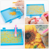 OUTUXED 117pcs 5D DIY Diamond Painting Tools and Accessories Kits with Diamond Embroidery Box and Multiple Sizes Painting Pens for Adults to Make Art Craft OUTUXED