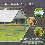 LEMBERI Metal Chicken Runs for Yard, Spire-roof Large Walk in Chicken coop cage for Outside,Galvanized Rabbits Duck Run and coops,Chicken Pen with Waterproof Cover for Outdoor,Backyard and Farm LEMBERI