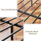 LIKIMIO Canopy Bed Frame Full, Storage Headboard with Charging Station, Platform Bed with 4 Removable Sturdy Posts, Noise Free, No Box Spring Needed, Vintage Brown LIKIMIO