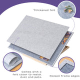 Tektalk Foldable Jigsaw Puzzle Board with 4 Angle Adjustable Bracket/Stand, Lightweight Portable Puzzle Mat Plateau with Wooden Easel, Foldaway Felt Puzzle Table, for Up to 1500 Pieces (Gray) Tektalk