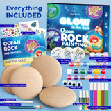 Glow in The Dark Ocean Rock Painting Kit, Arts and Crafts Painting Rocks for Kids, Kids Craft Paint Kits, Craft Activities Kits, Arts and Crafts Gifts for Boys Girls, Birthday Gift, Ages 6 and up Moon Garden