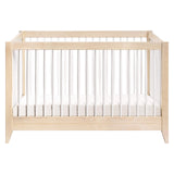 Babyletto Sprout 4-in-1 Convertible Crib with Toddler Bed Conversion Kit in Washed Natural and White, Greenguard Gold Certified babyletto