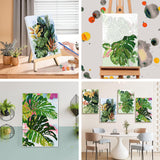 ajepon Framed Paint by Numbers Kit for Adults 4 Pack-Plants Easy Paint by Numbers Kit for Adults Beginner, DIY Simple Paint by Number with Framed Canvas (8x12inch) ajepon