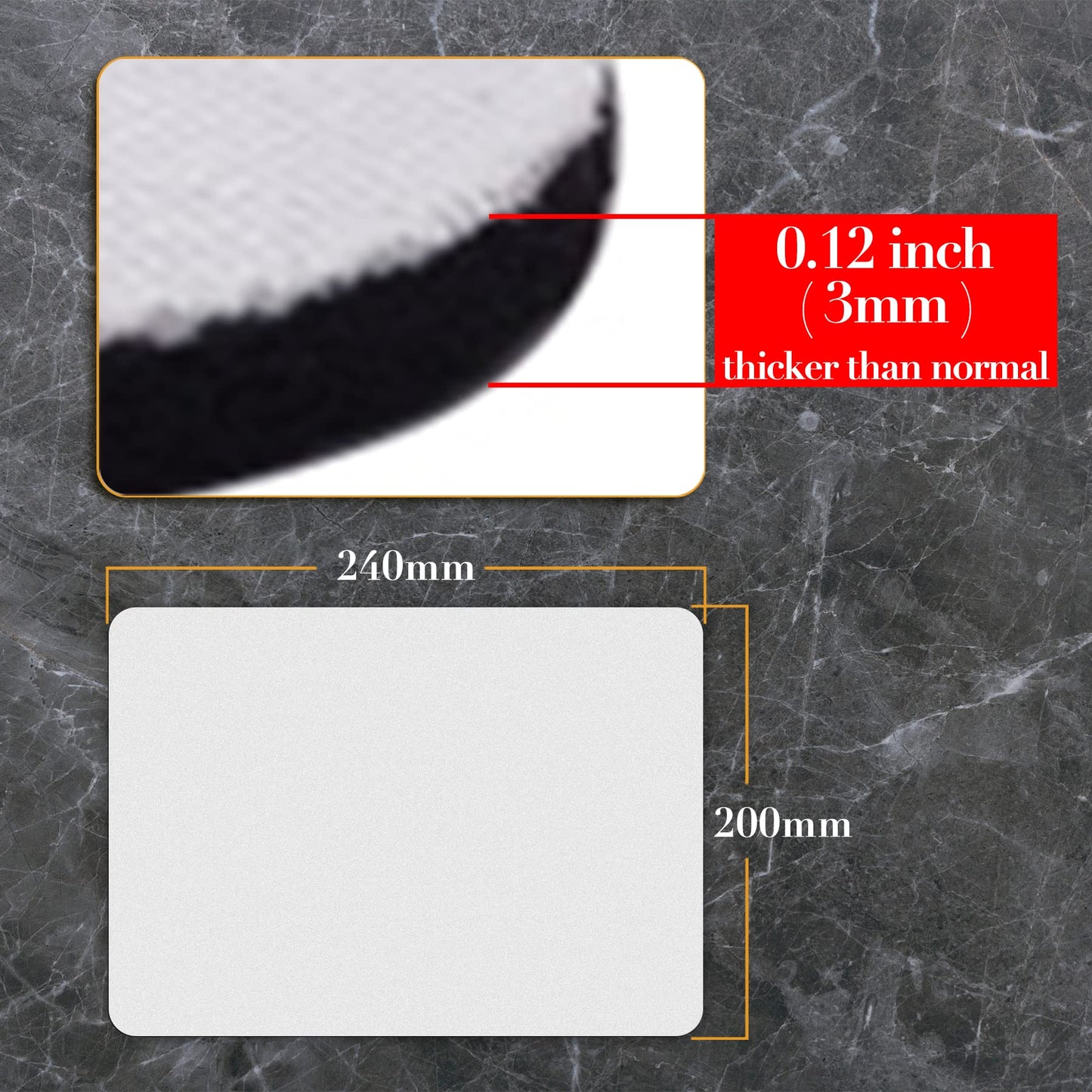 A-SUB Sublimation Mouse Pad Blank Rectangular Blanks 3mm Thick for Transfer Heat Press Printing Crafts 9.4x7.9x0.12 Inches White 11pcs