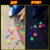 Fullhawl 12 Pcs 6 Color Halloween Chalk Ghost Glow in the Dark UV Neon Sidewalk Chalk Black Light Party Supplies for Halloween Party Gifts Painting Drawing on Chalkboard Playground Fullhawl