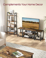 VASAGLE Modern TV Stand for TVs up to 65 Inches, 3-Tier Entertainment Center, Industrial TV Console Table with Open Storage Shelves, for Living Room, Bedroom, Rustic Brown and Black ULTV097B01 VASAGLE