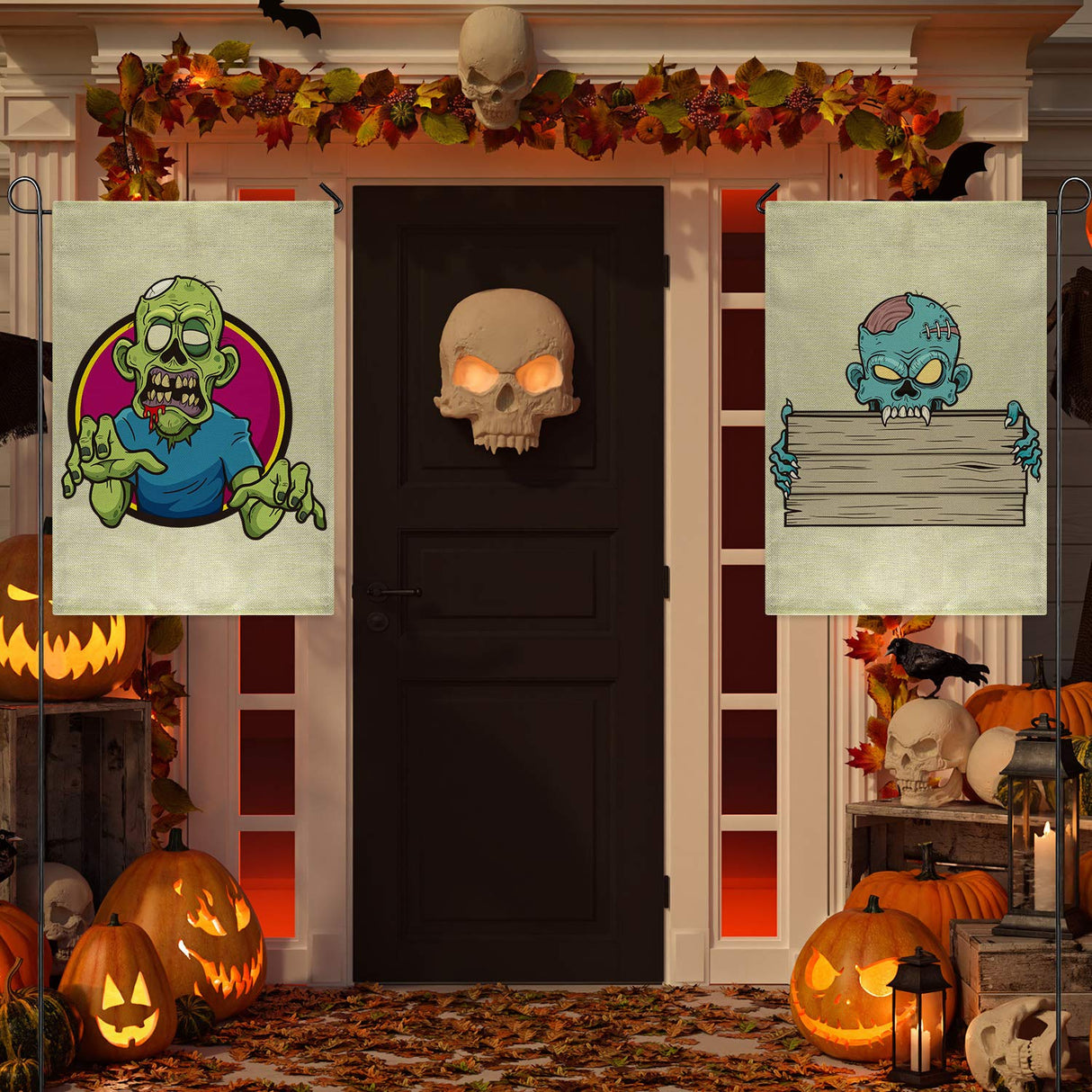 PLULON 12Pcs Blank Burlap Flags Sublimation Garden Flags 12Inch x 18Inch Burlap Garden Flag Yard Flag Banner Flag for Patio Garden Yard Outdoor Home Decorations PLULON